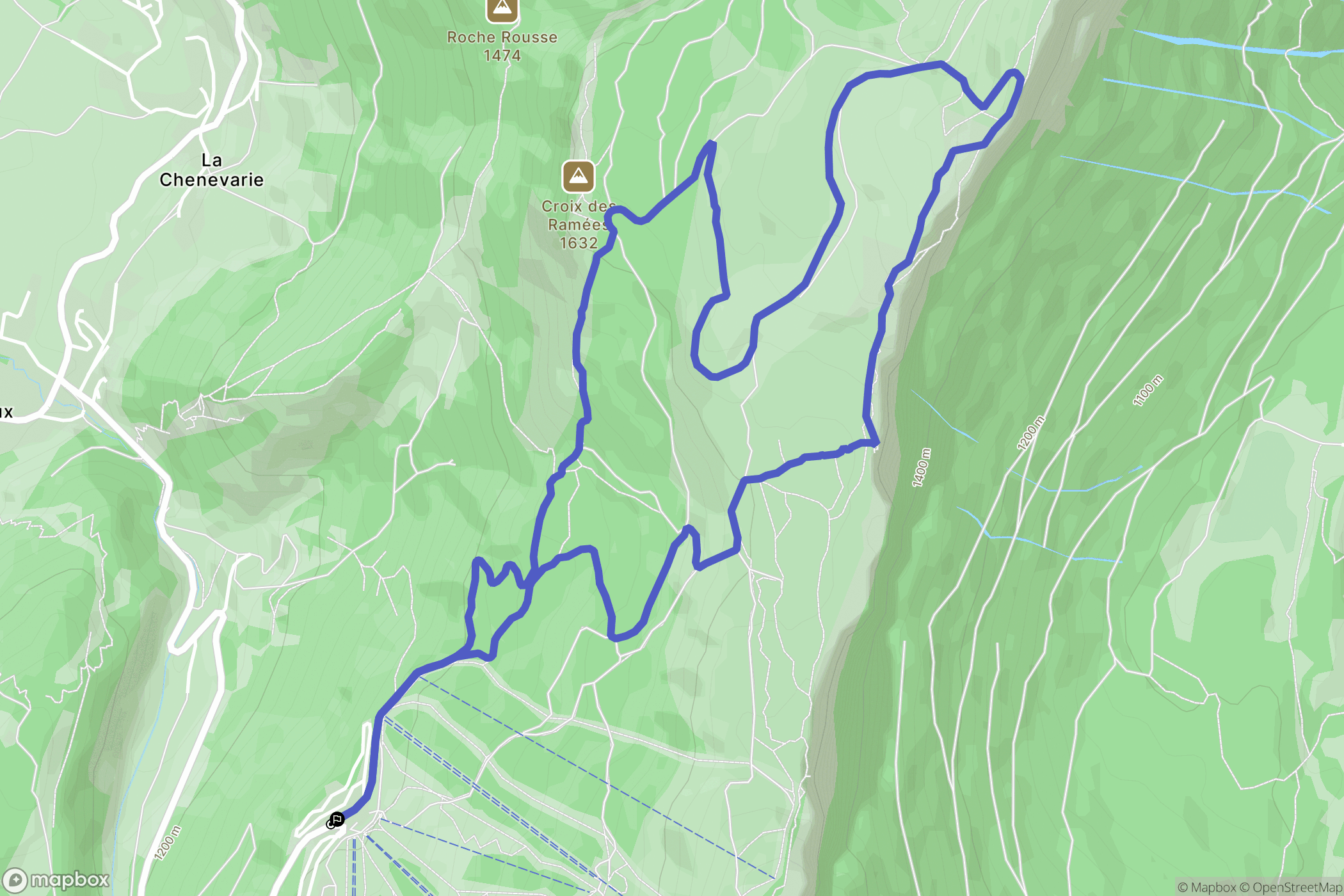 Lans en Vercors : carte du parcours de randonnée - France