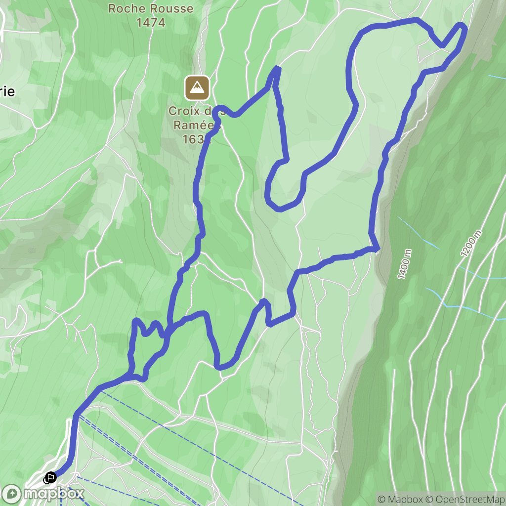 Lans en Vercors : carte du parcours de randonnée - France