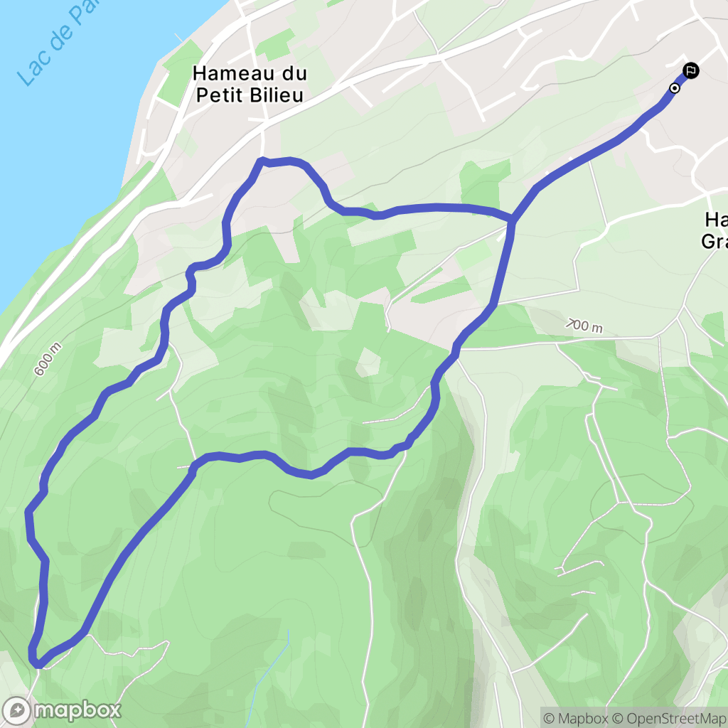 Bilieu : carte du parcours de randonnée - France