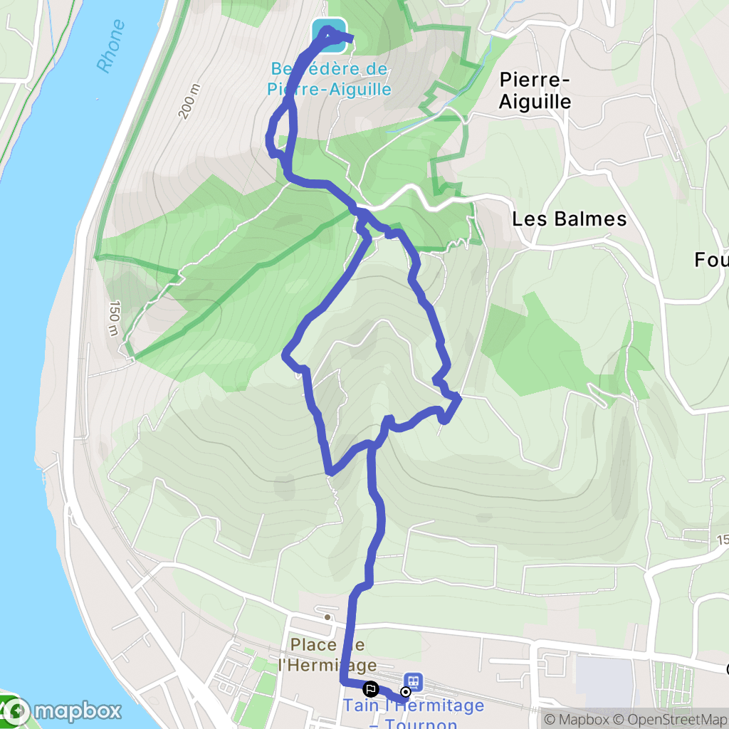 Tain-l'Hermitage : carte du parcours de randonnée - France