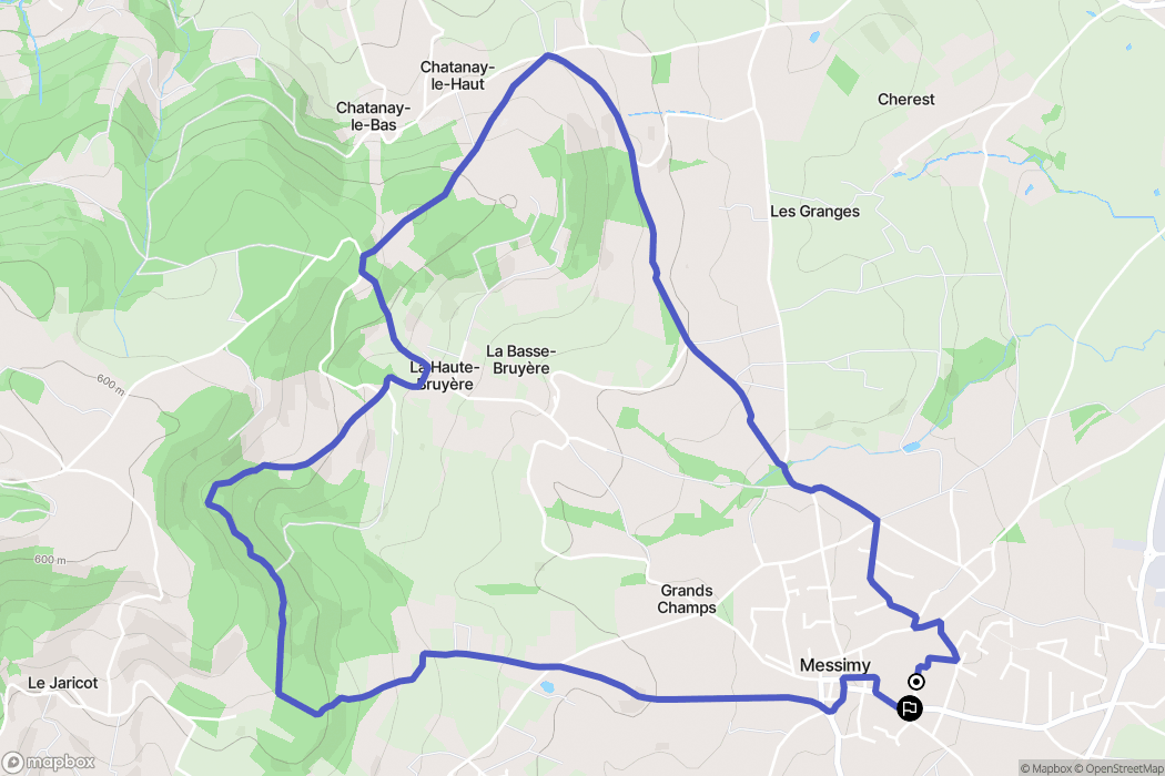 Messimy : carte du parcours de randonnée - France