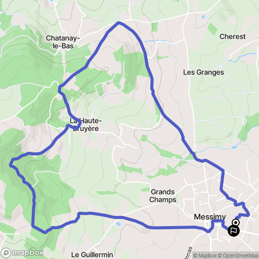 Messimy : carte du parcours de randonnée - France