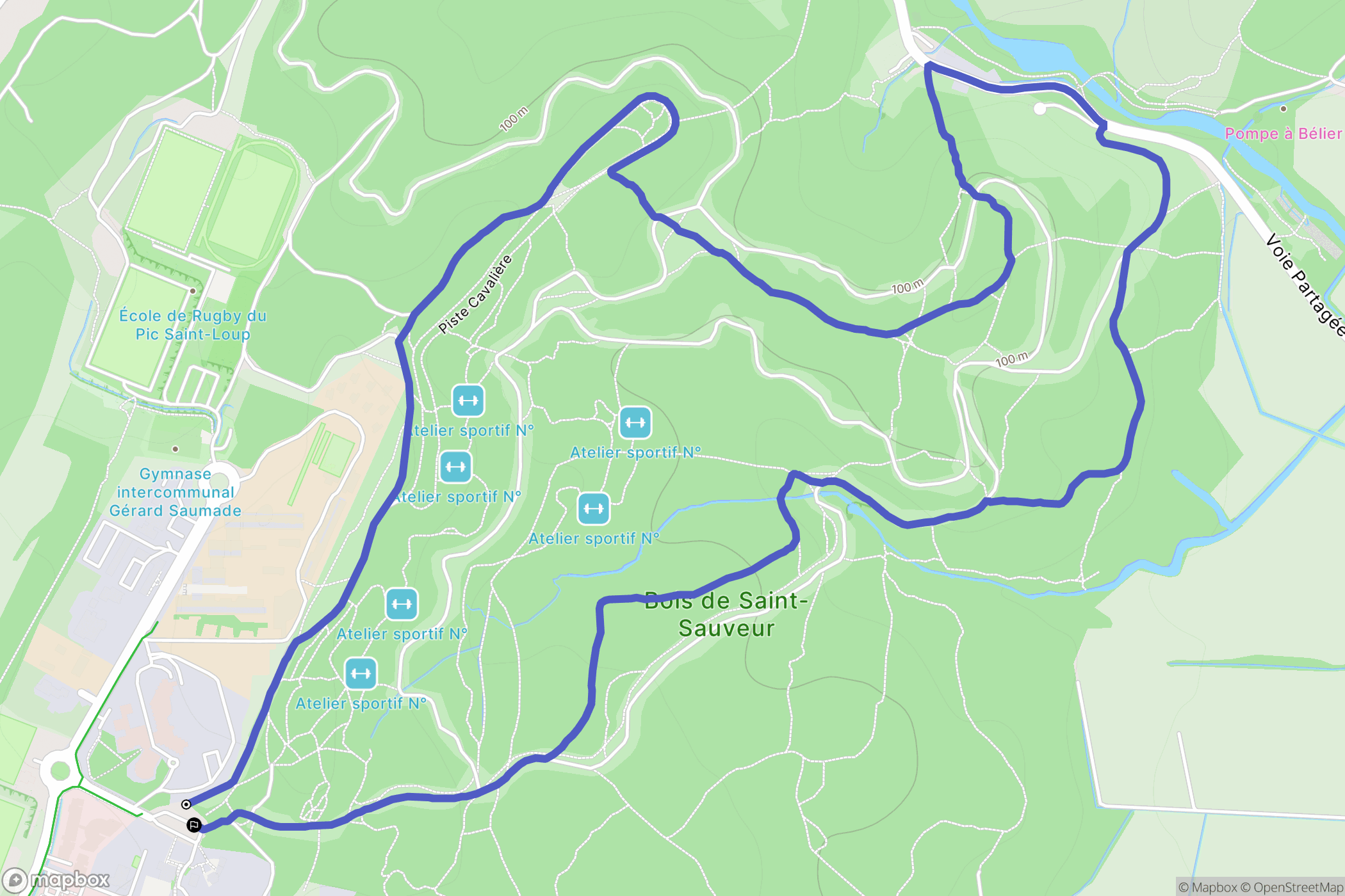 Saint-Clément de rivière : carte du parcours de randonnée - France