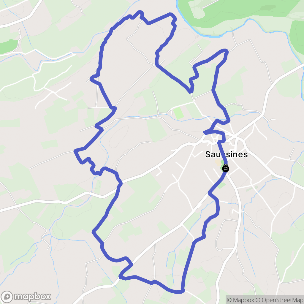 Saussines : carte du parcours de randonnée - France