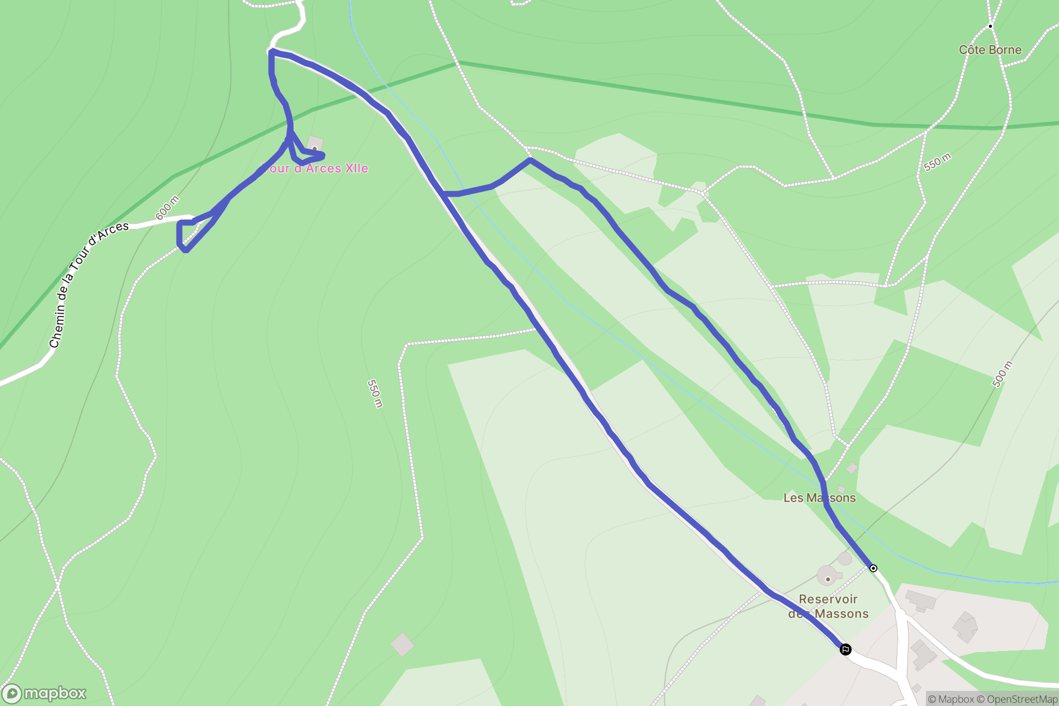 Les Massons, Saint-Ismier : carte du parcours de randonnée - France