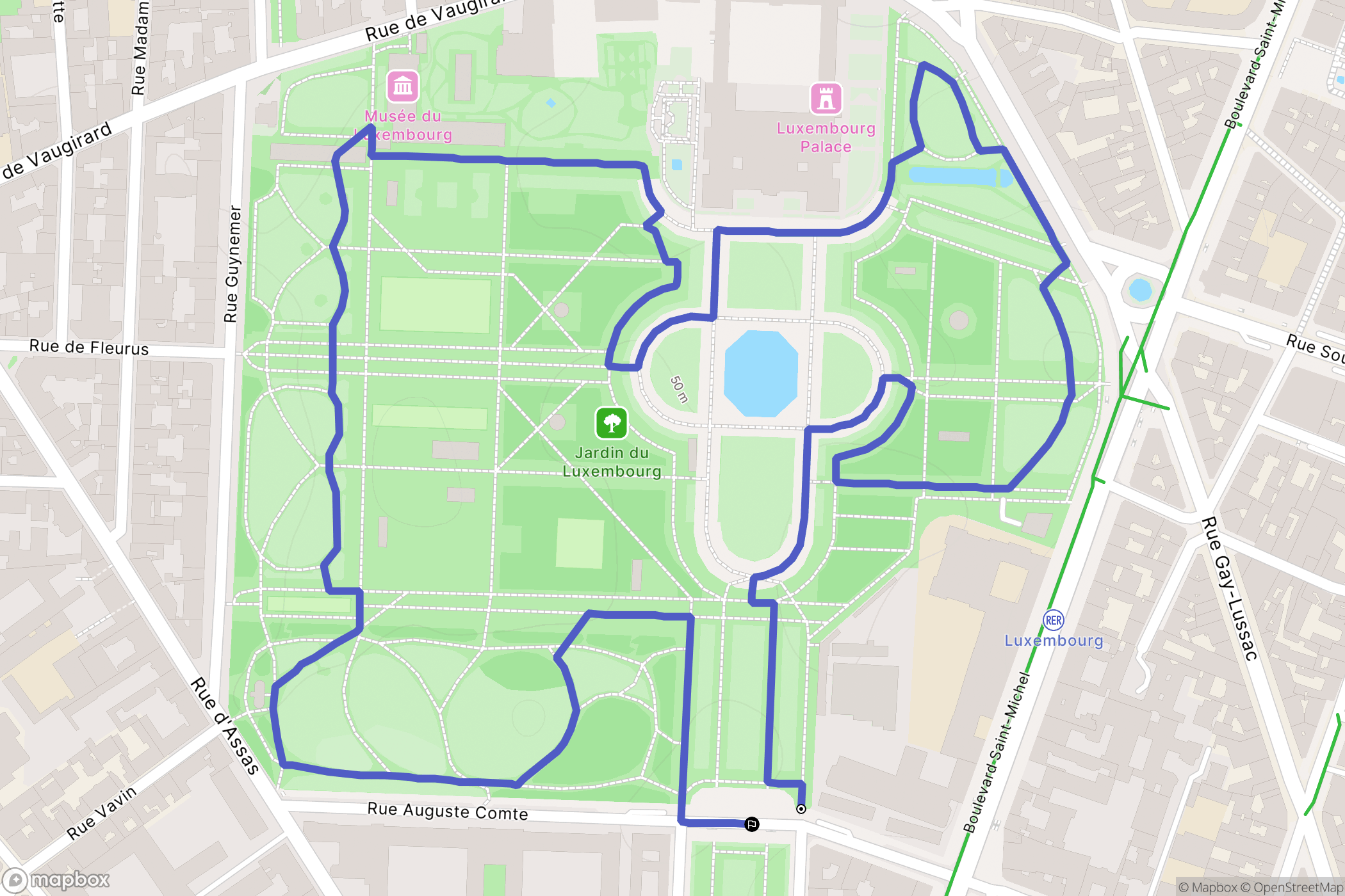 Paris : carte du parcours de randonnée - France