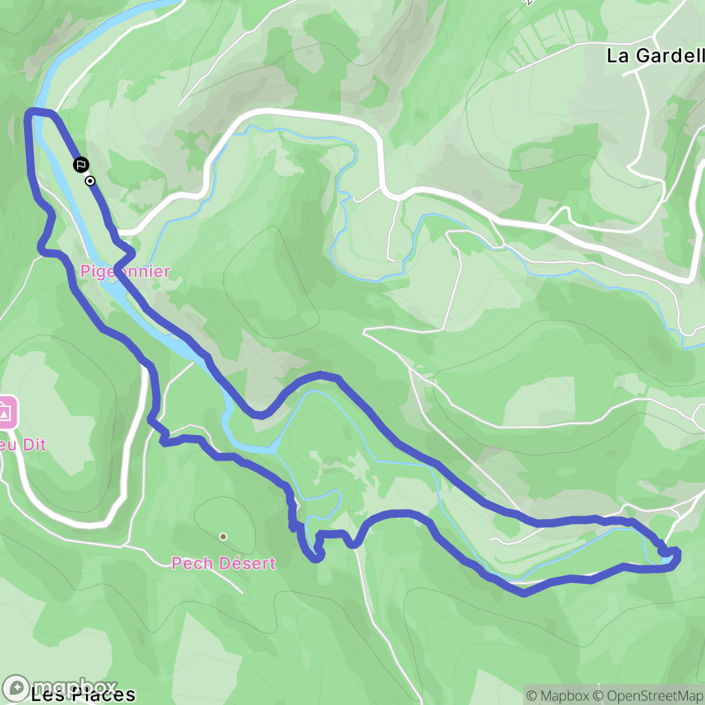 Rocamadour : carte du parcours de randonnée - France