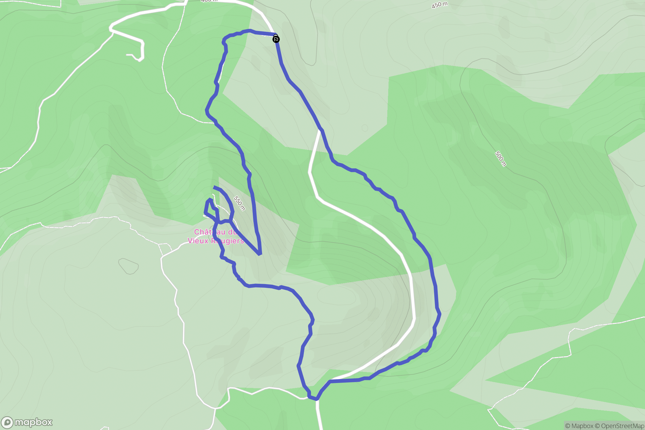 Rougiers : carte du parcours de randonnée - France