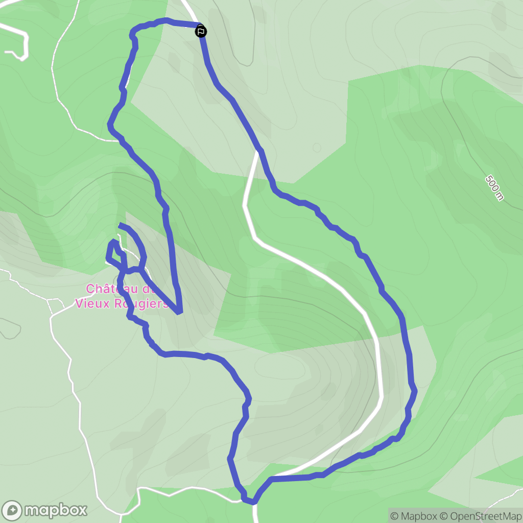 Rougiers : carte du parcours de randonnée - France
