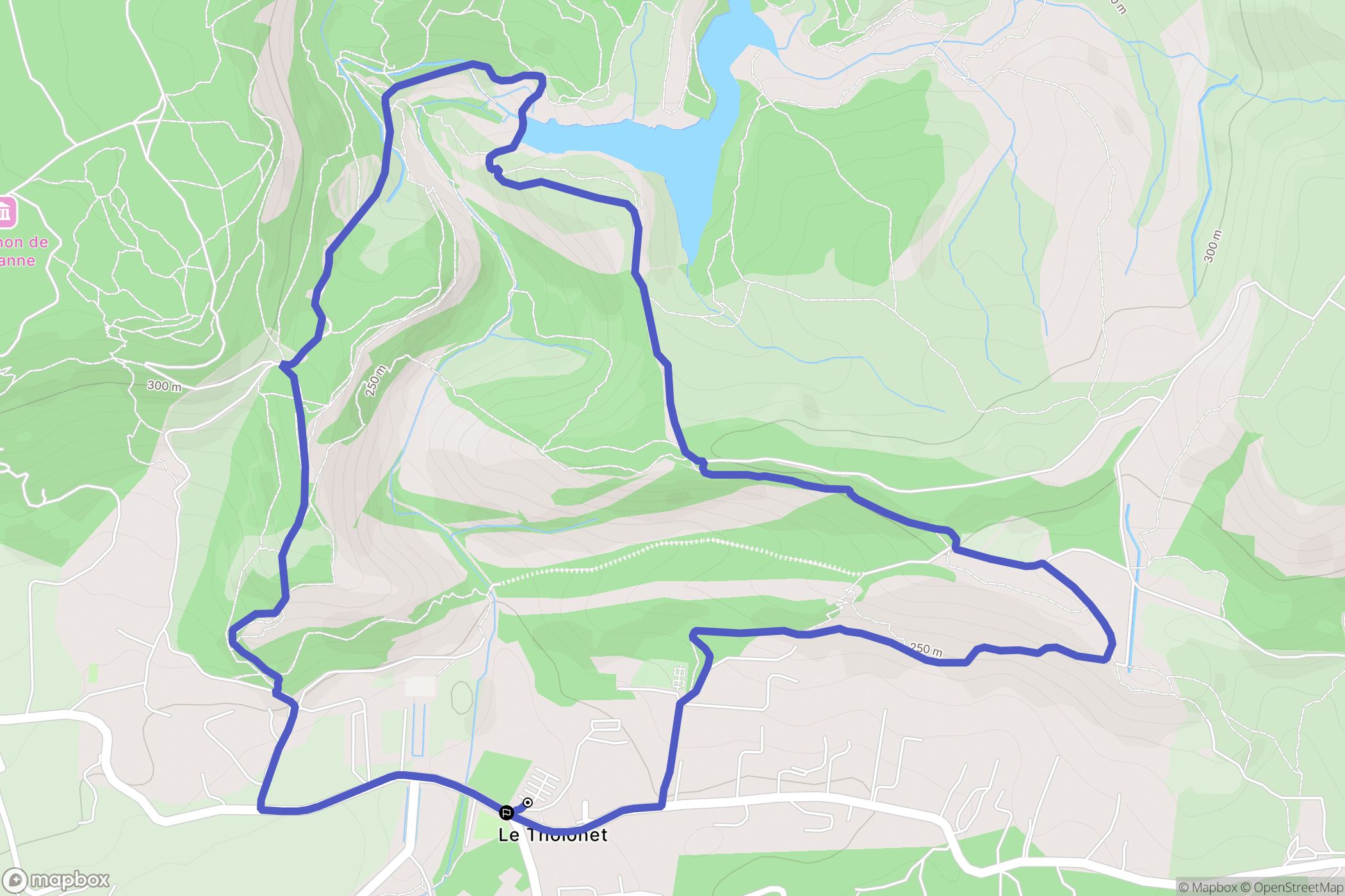 Le Tholonet : carte du parcours de randonnée - France