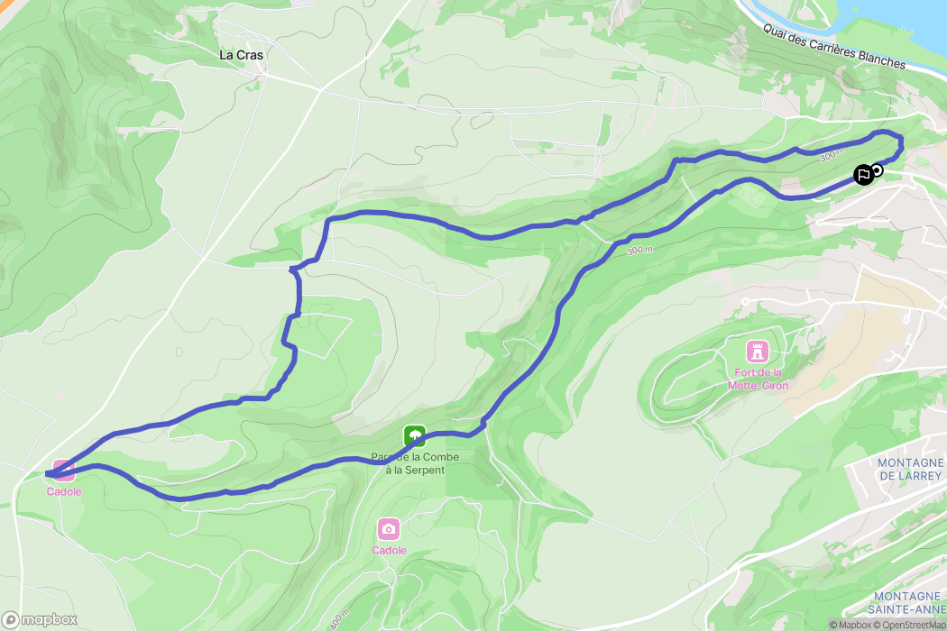 Dijon : carte du parcours de randonnée - France