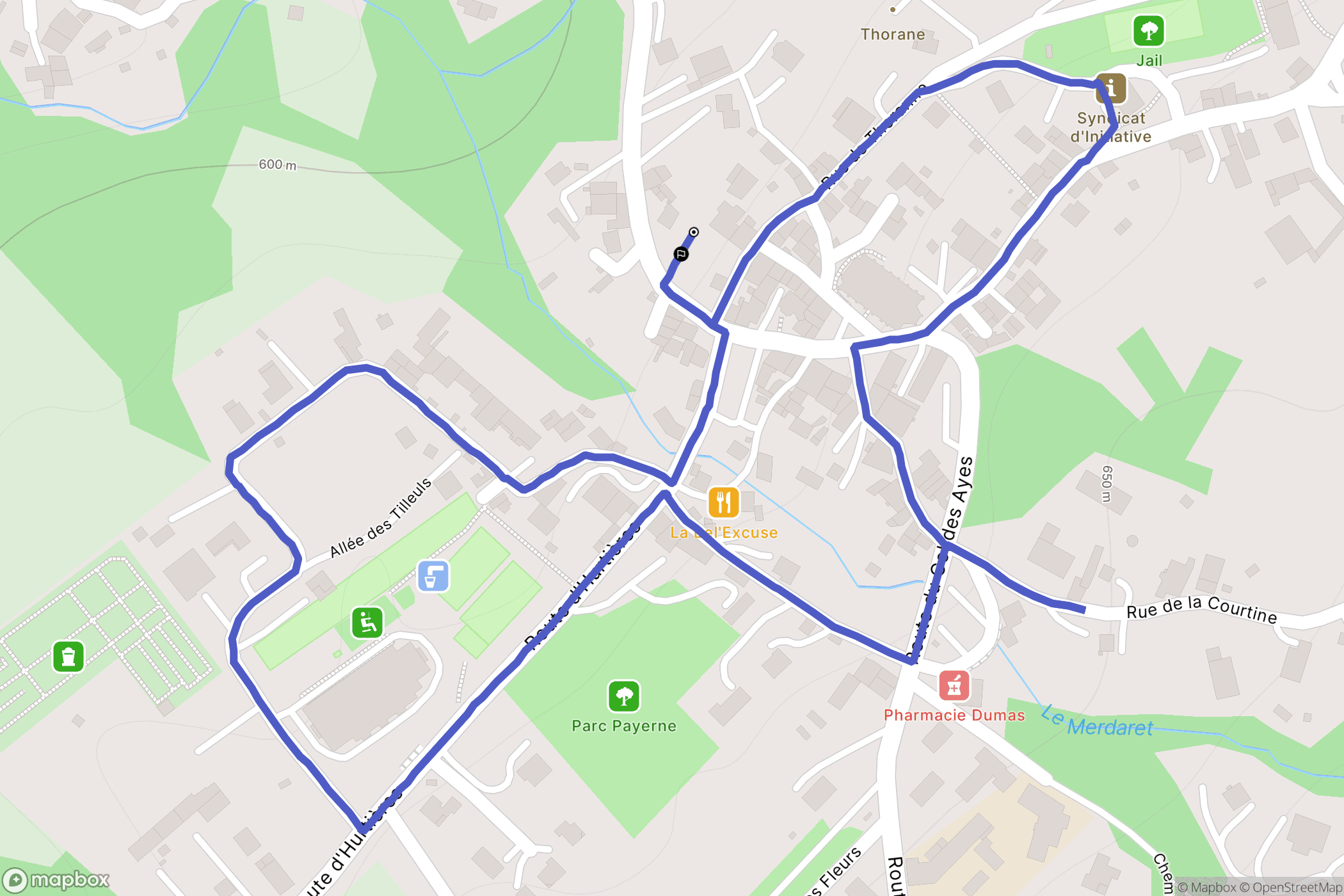 Theys : carte du parcours de randonnée - France