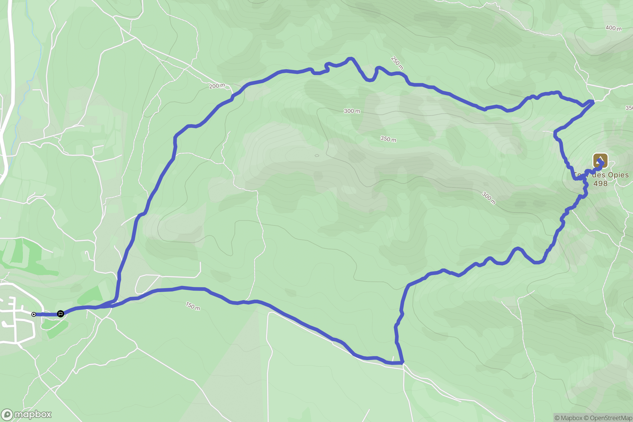 Aureille : carte du parcours de randonnée - France