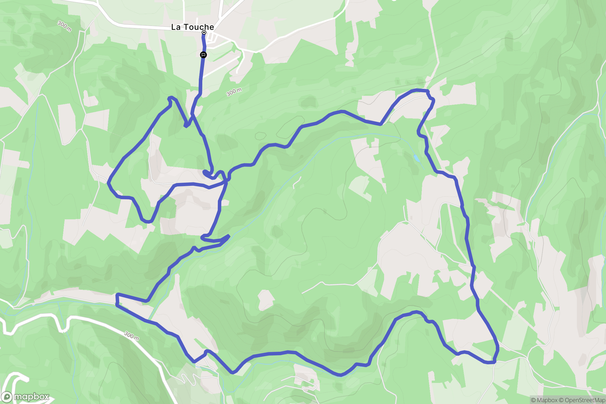 La Touche : carte du parcours de randonnée - France