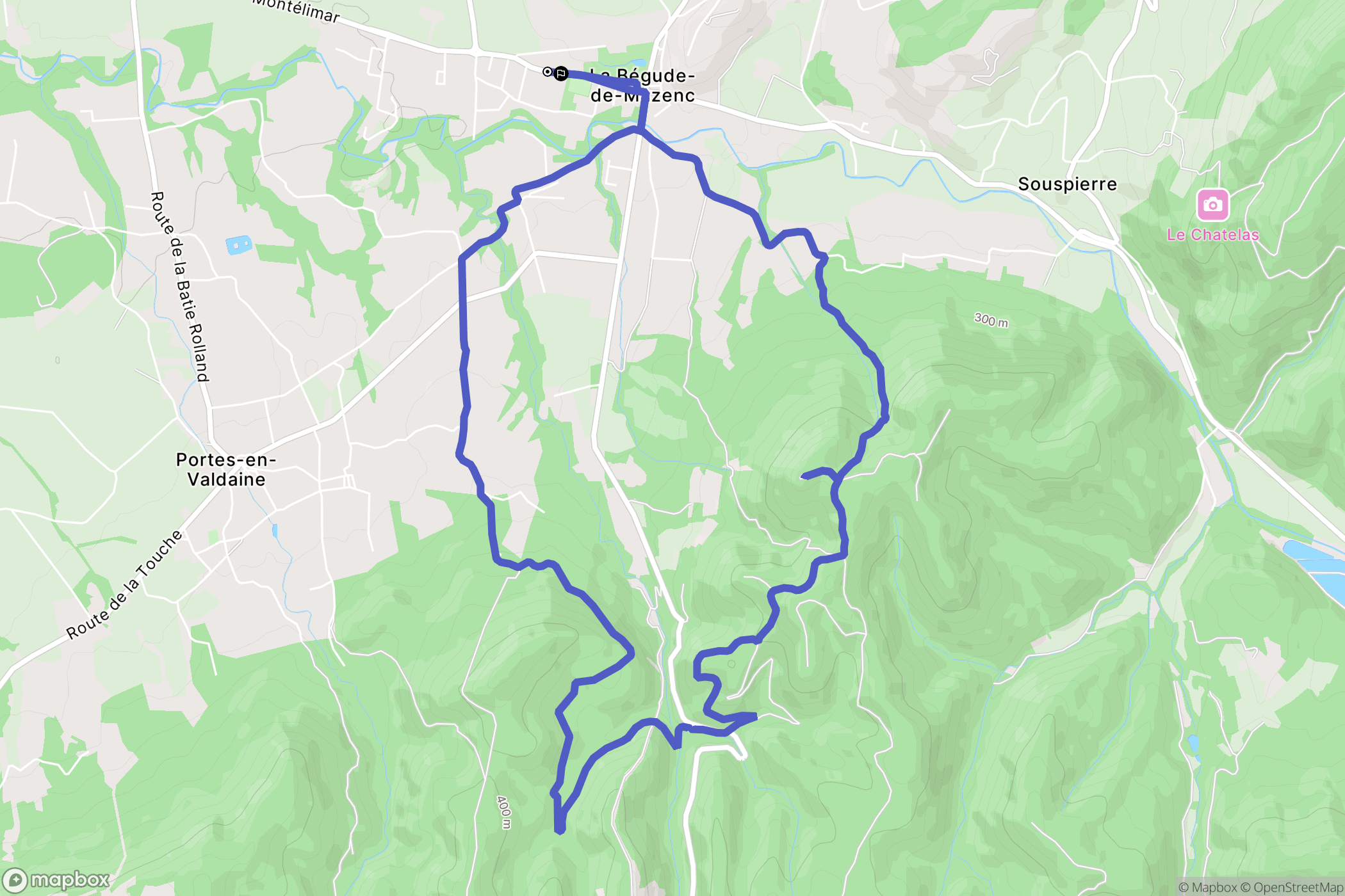 La Bégude-de-Mazenc : carte du parcours de randonnée - France