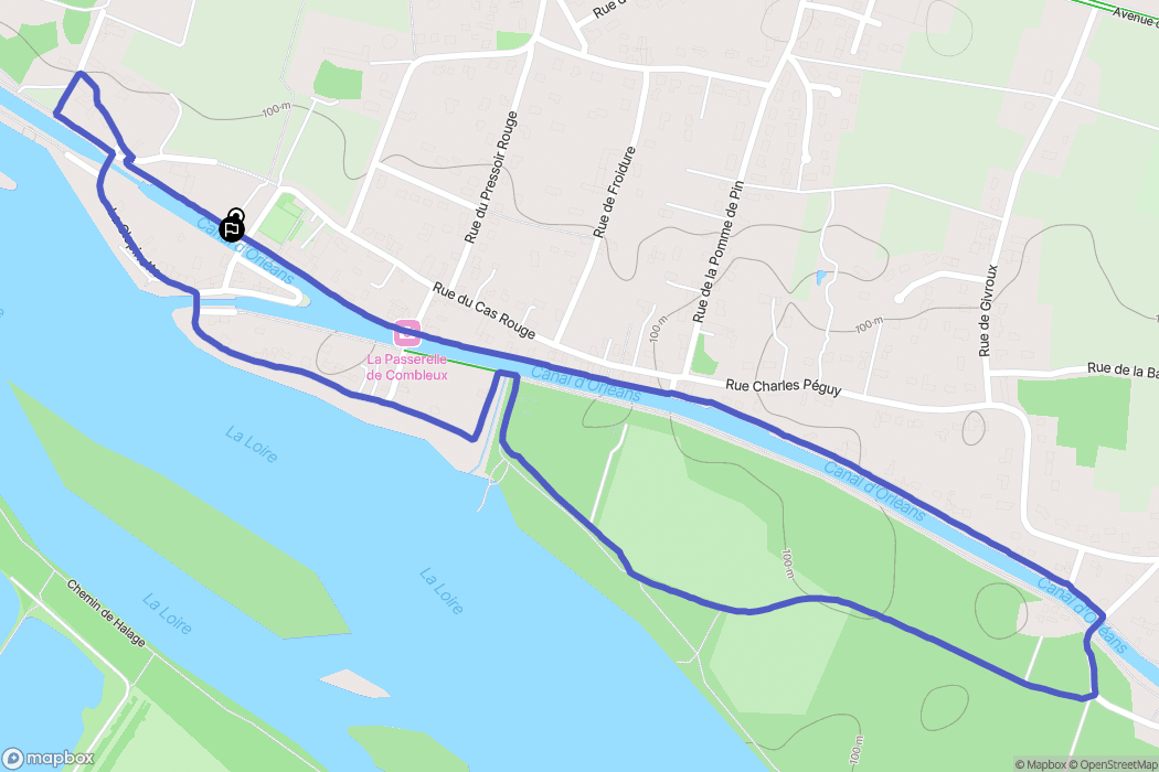 Combleux : carte du parcours de randonnée - France