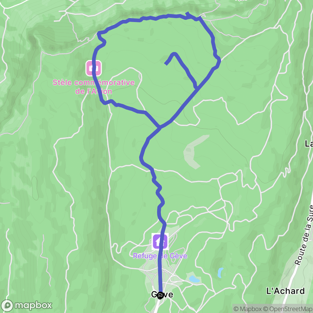 Autrans : carte du parcours de randonnée - France