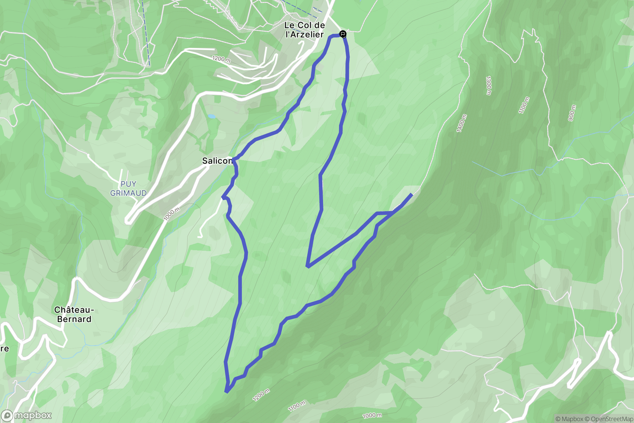 Chateau-Bernard : carte du parcours de randonnée - France