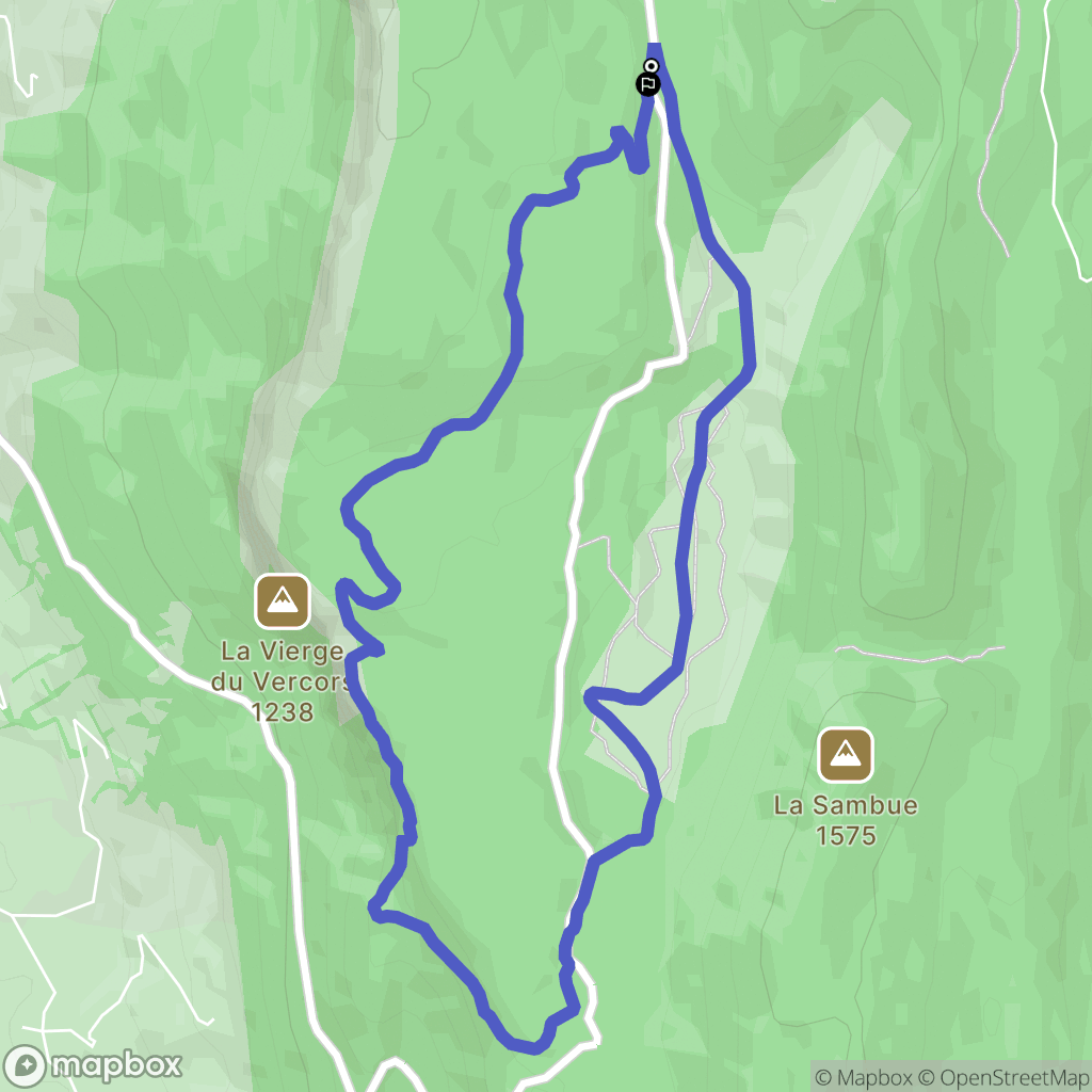 Saint-Martin-en-Vercors : carte du parcours de randonnée - France