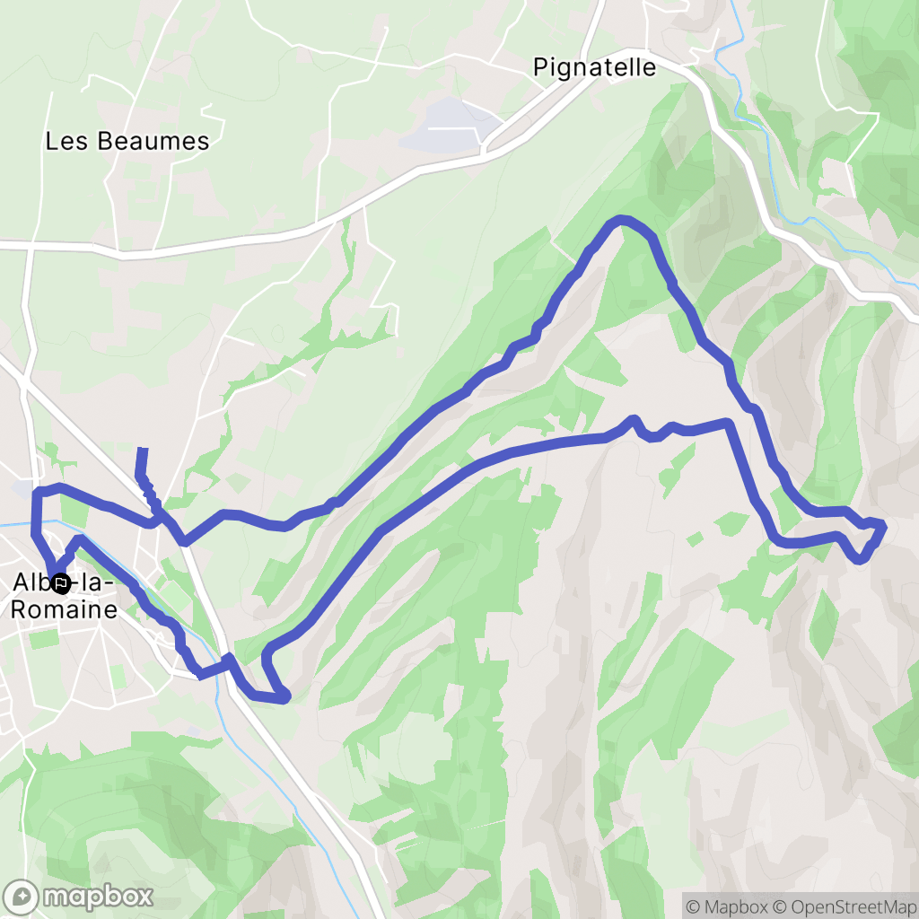 Alba-la-Romaine : carte du parcours de randonnée - France