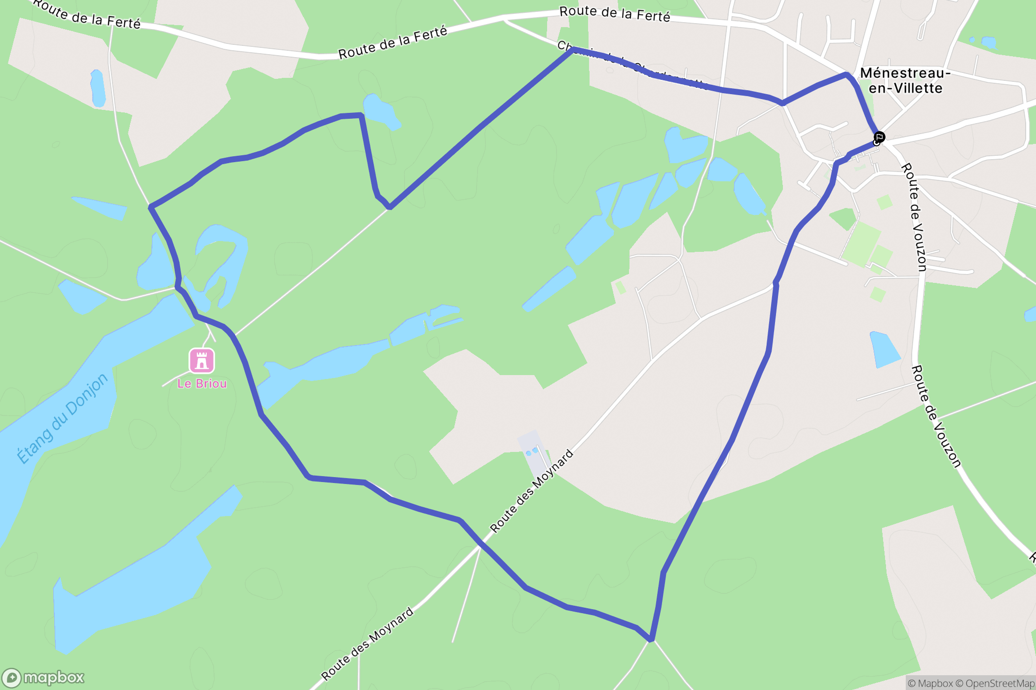 Ménestreau-en-Villette : carte du parcours de randonnée - France