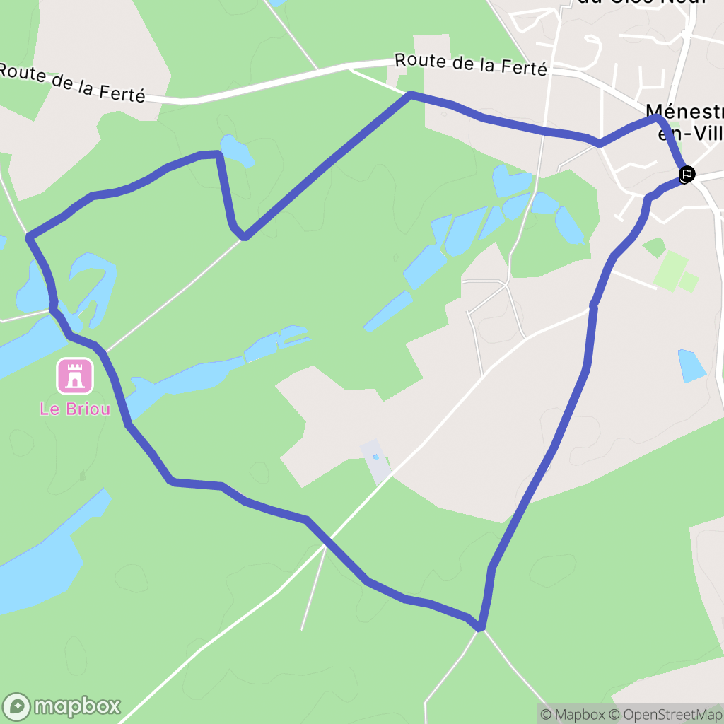 Ménestreau-en-Villette : carte du parcours de randonnée - France