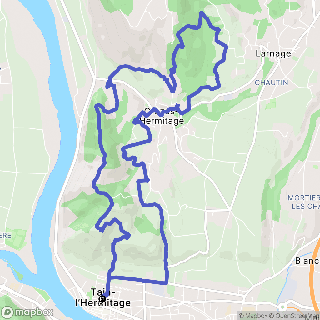 Tain-L'Hermitage : carte du parcours de randonnée - France