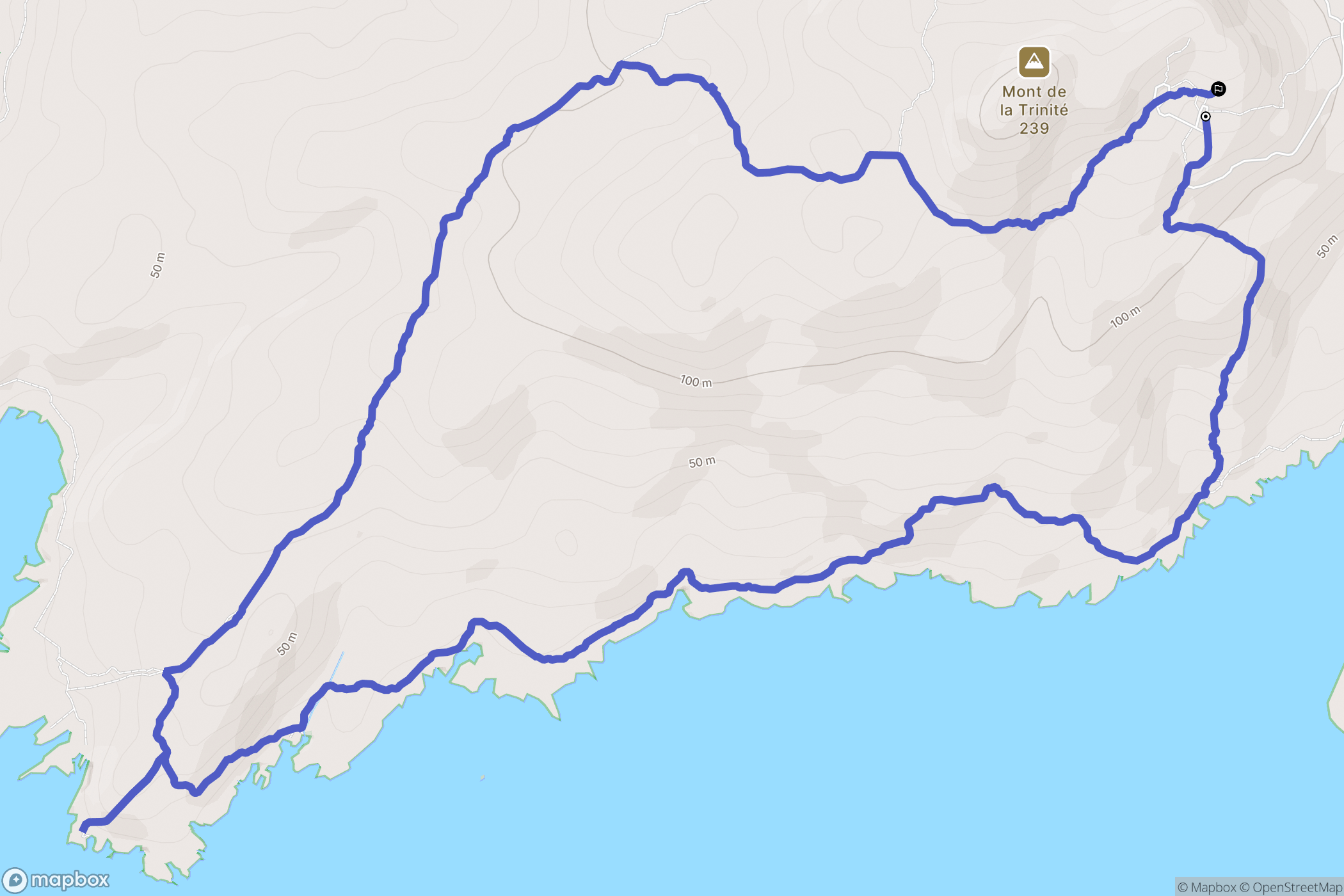 Bonifacio : carte du parcours de randonnée - France