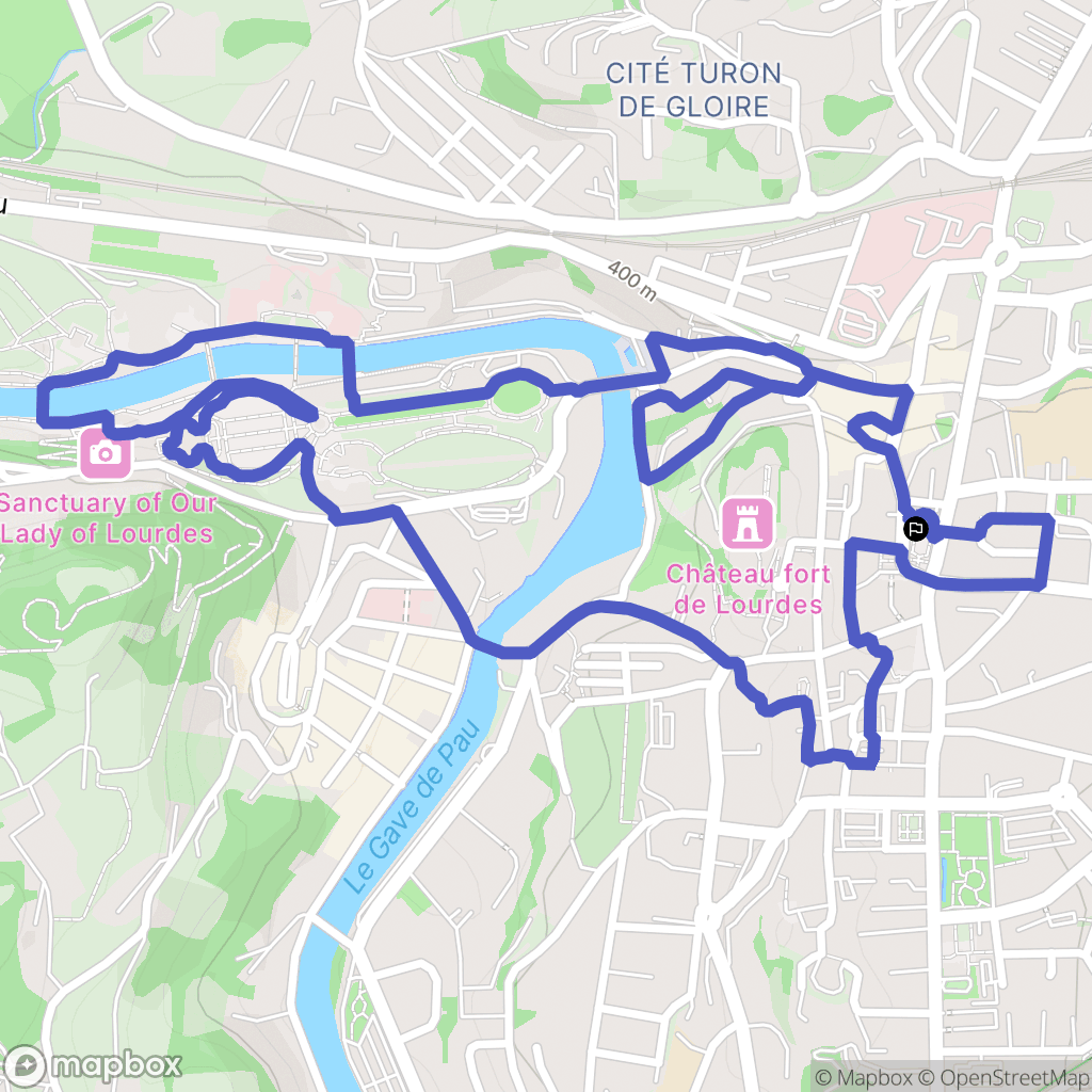 Lourdes : carte du parcours de randonnée - France