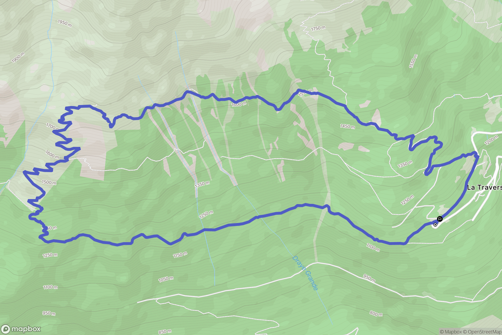 Allemond : carte du parcours de randonnée - France