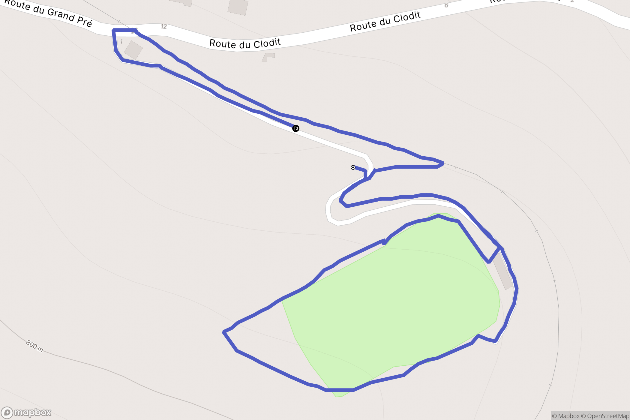 Aveillans : carte du parcours de randonnée - France