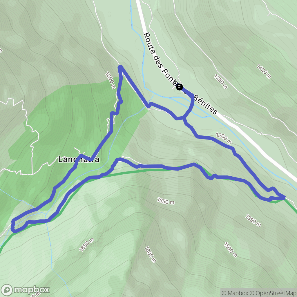 Saint-Christophe-en-Oisans : carte du parcours de randonnée - France