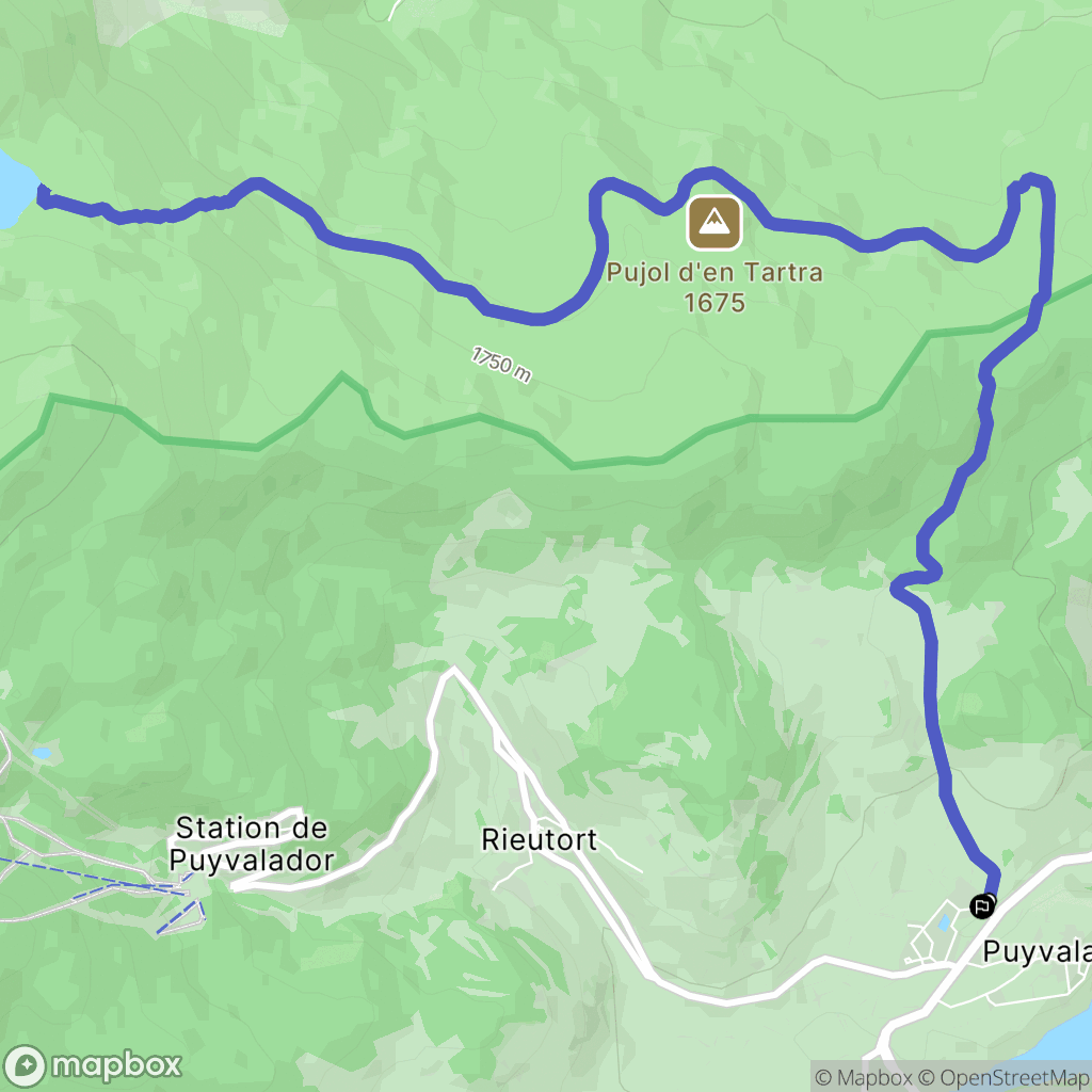 Puyvalador : carte du parcours de randonnée - France