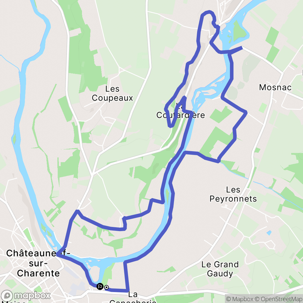 Châteauneuf-sur-Charente : carte du parcours de randonnée - France