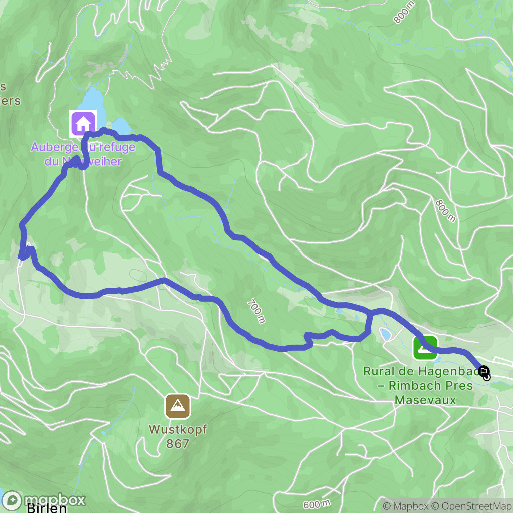Rimbach-près-Masevaux : carte du parcours de randonnée - France