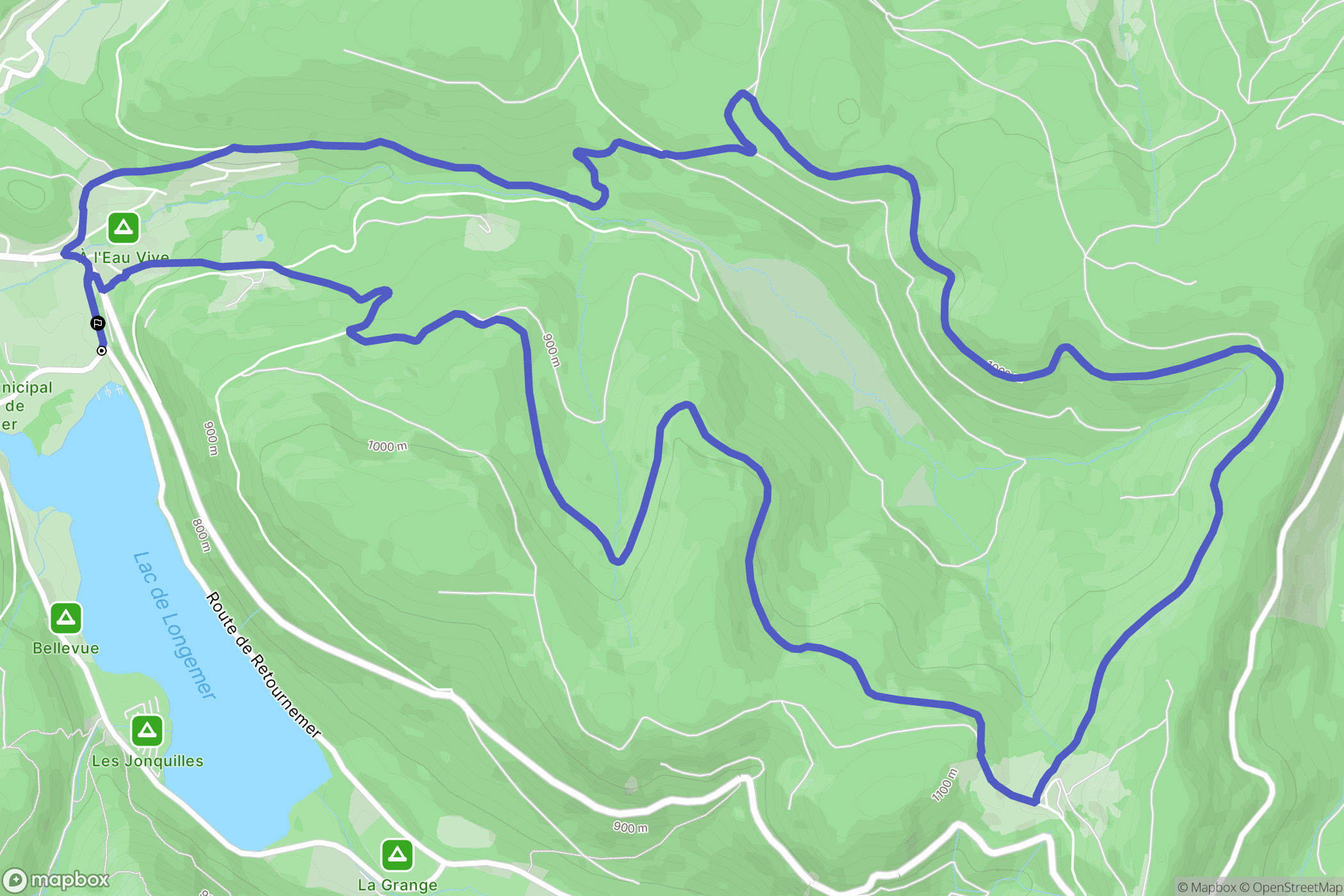 Xonrupt-Longemer : carte du parcours de randonnée - France