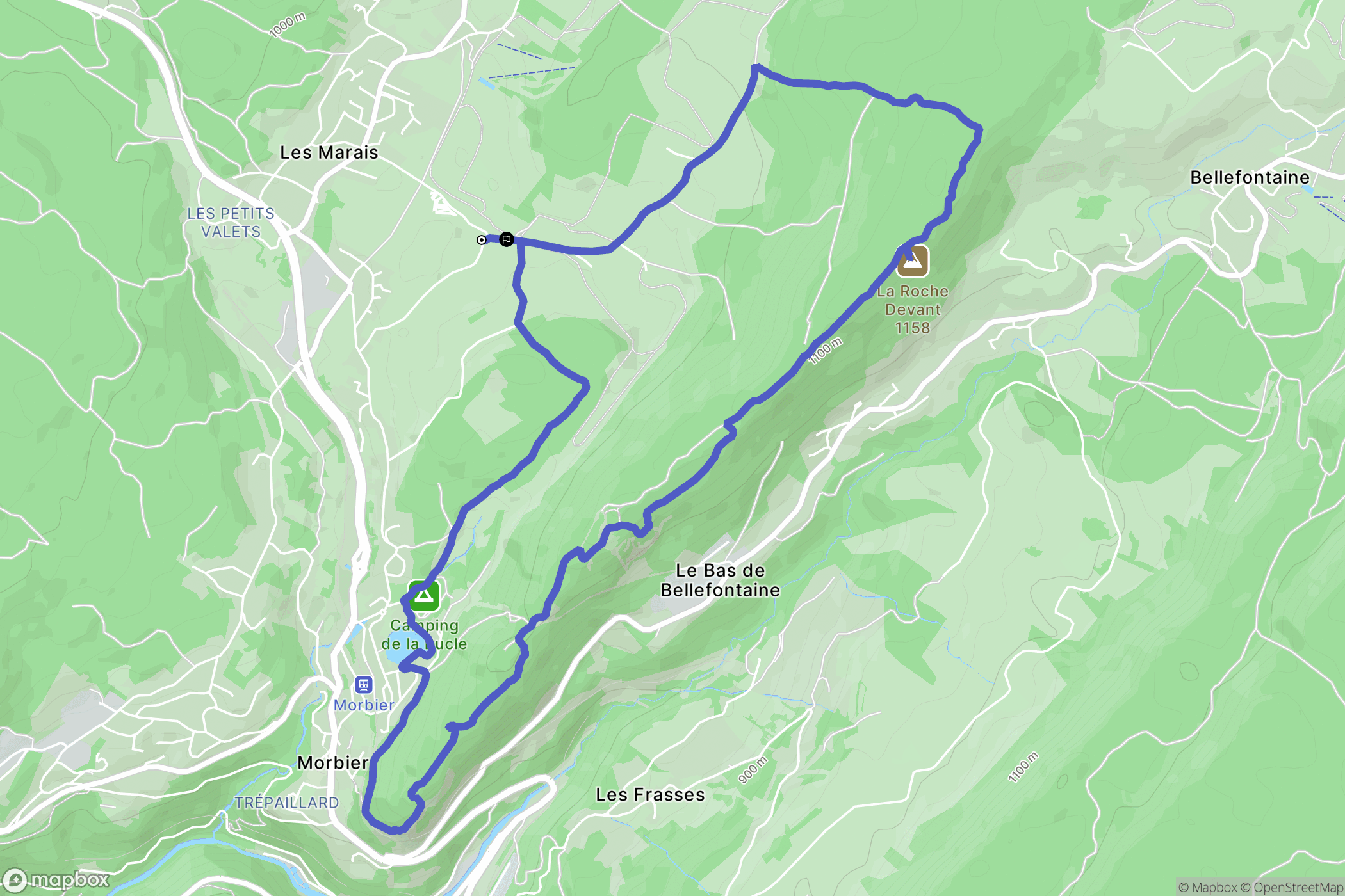 Morbier : carte du parcours de randonnée - France