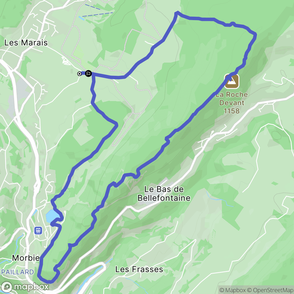 Morbier : carte du parcours de randonnée - France