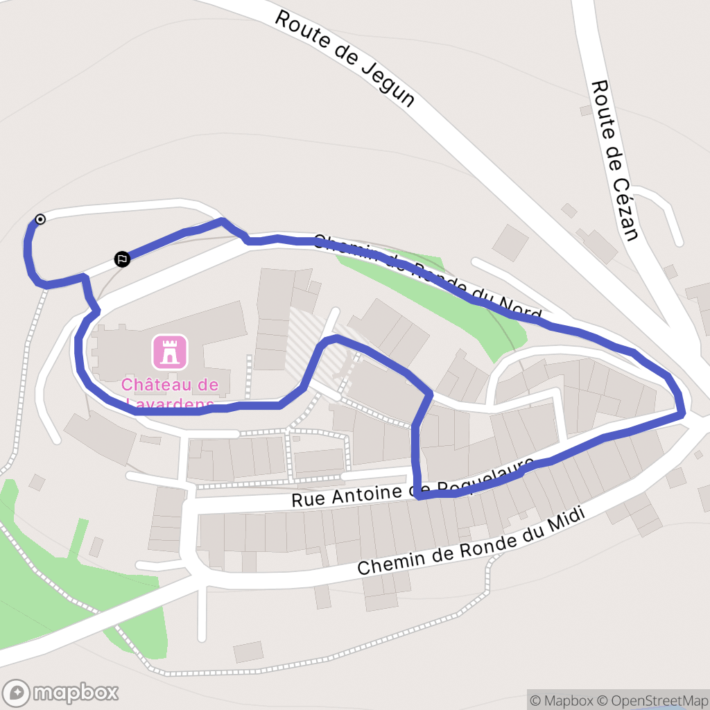 Lavardens : carte du parcours de randonnée - France