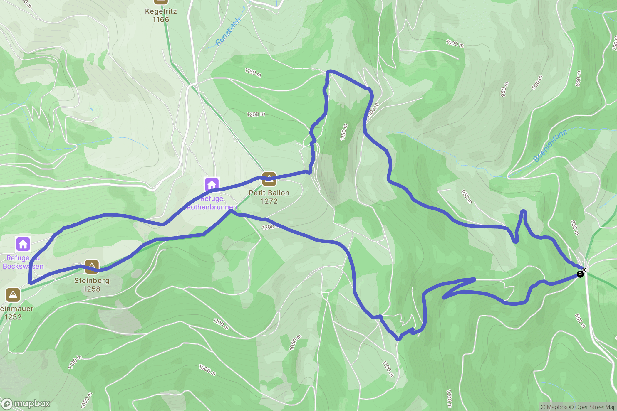 Wasserbourg : carte du parcours de randonnée - France