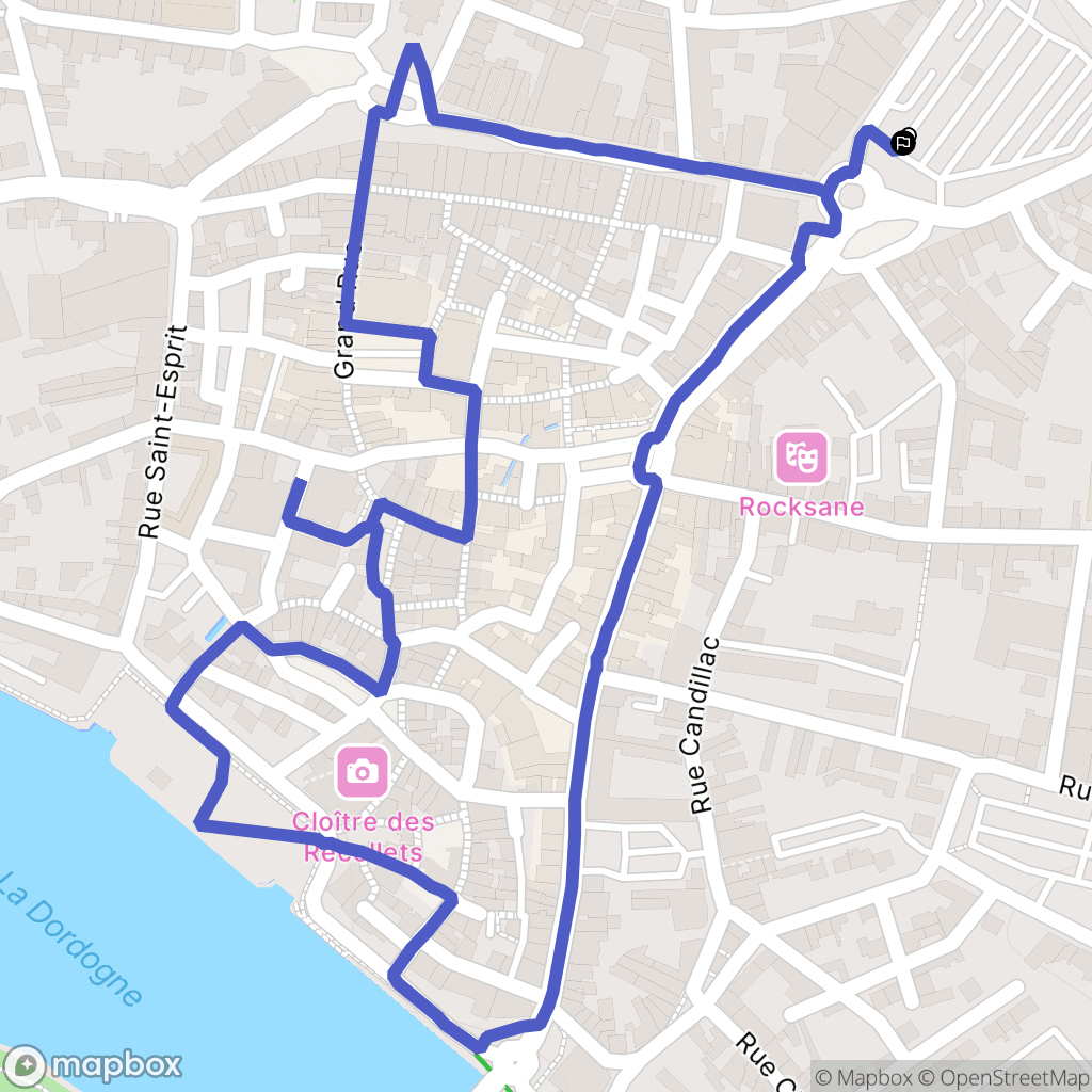 Bergerac : carte du parcours de randonnée - France