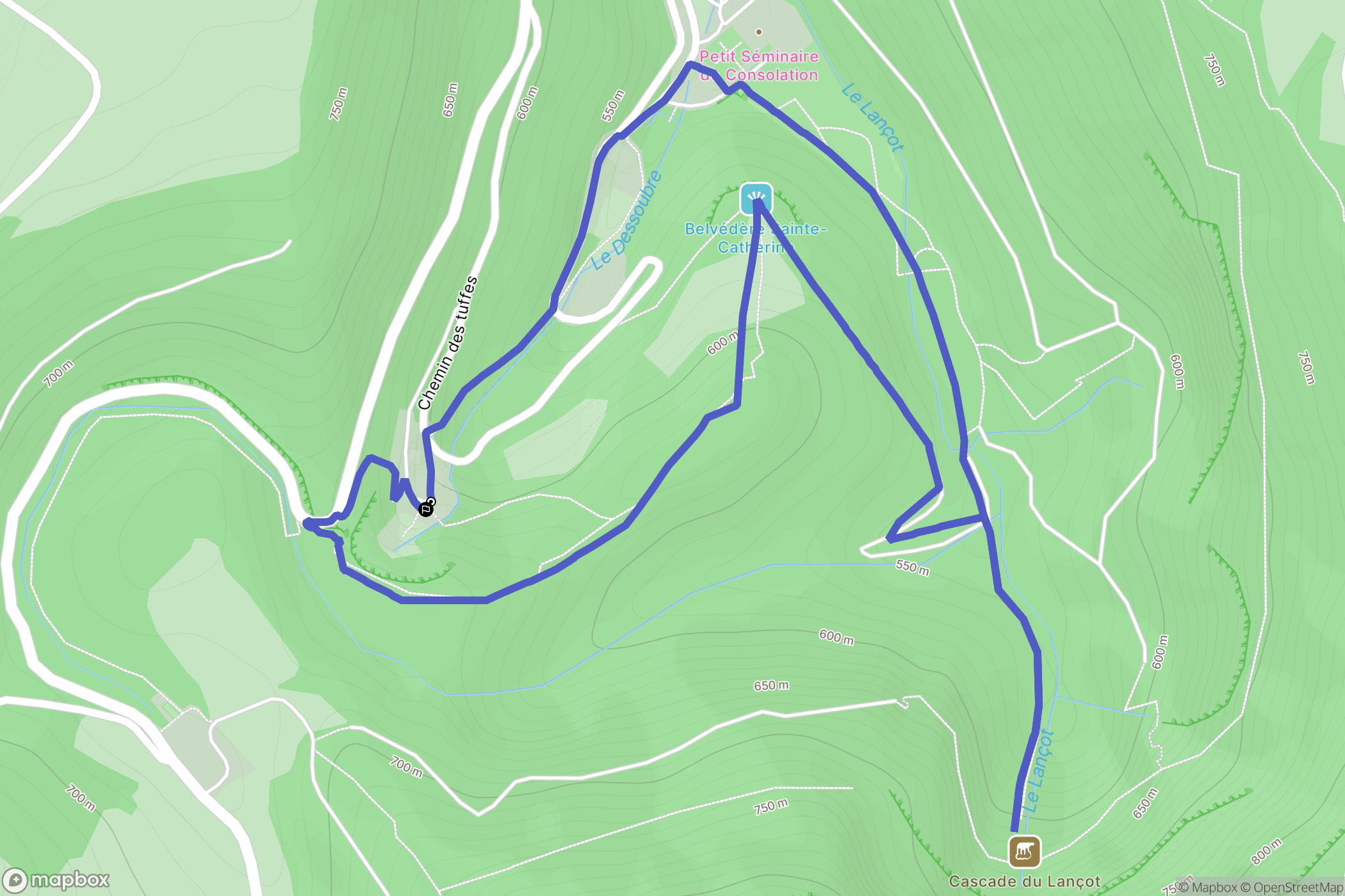 Consolation-Maisonnettes : carte du parcours de randonnée - France