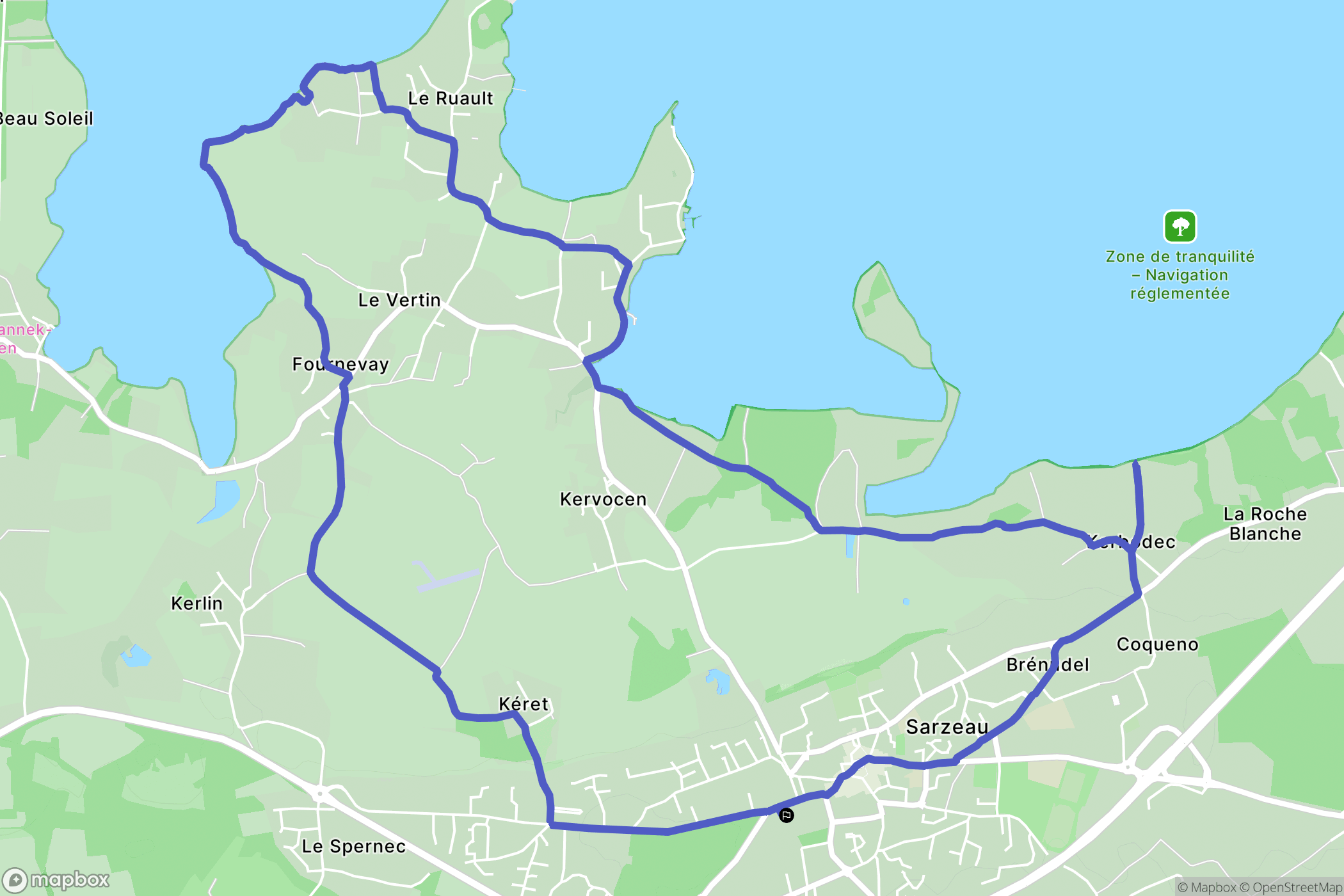 Sarzeau : carte du parcours de randonnée - France