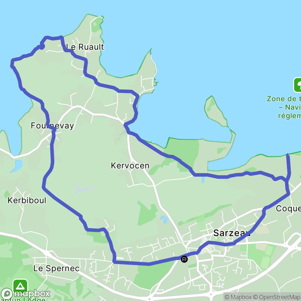 Sarzeau : carte du parcours de randonnée - France