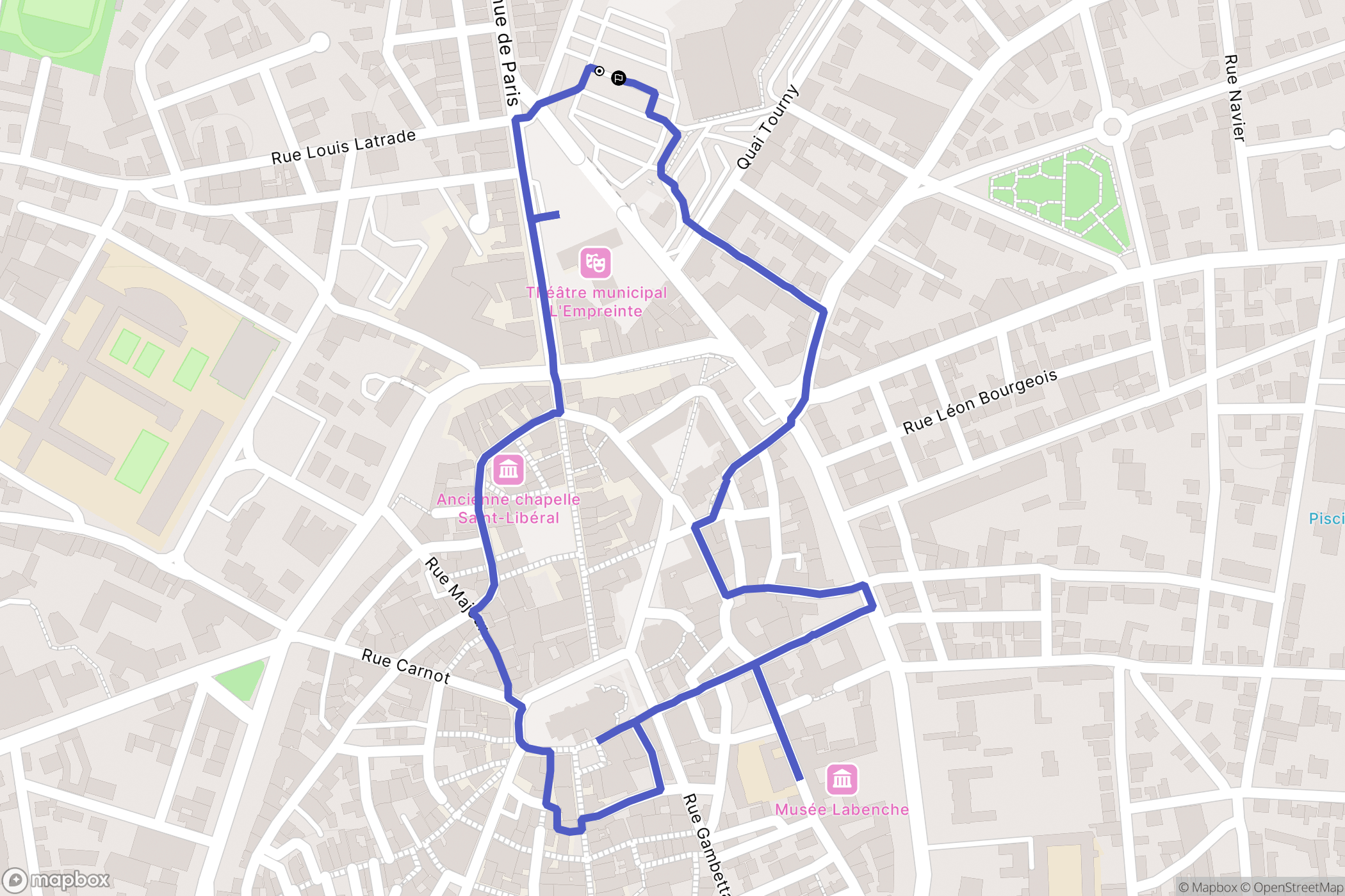 Brive-la-Gaillarde : carte du parcours de randonnée - France