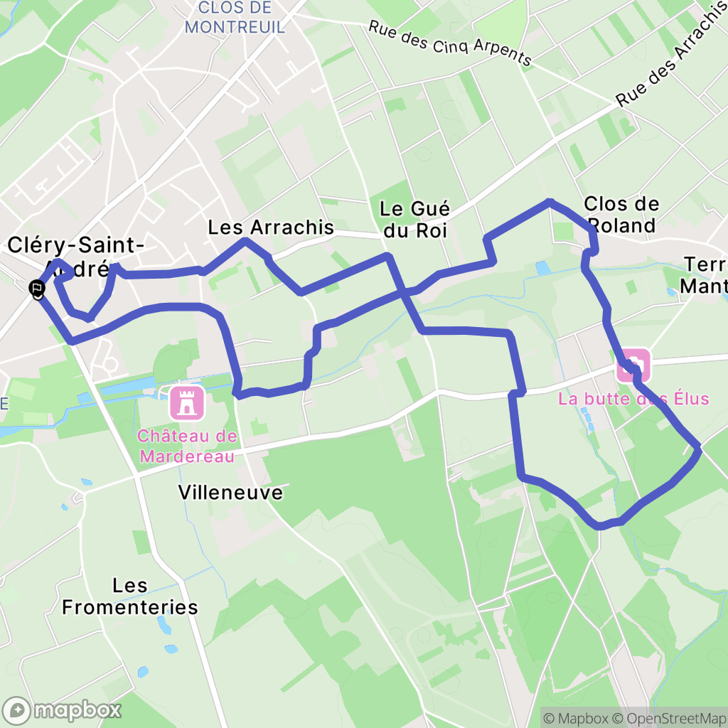 Cléry-Saint-André : carte du parcours de randonnée - France