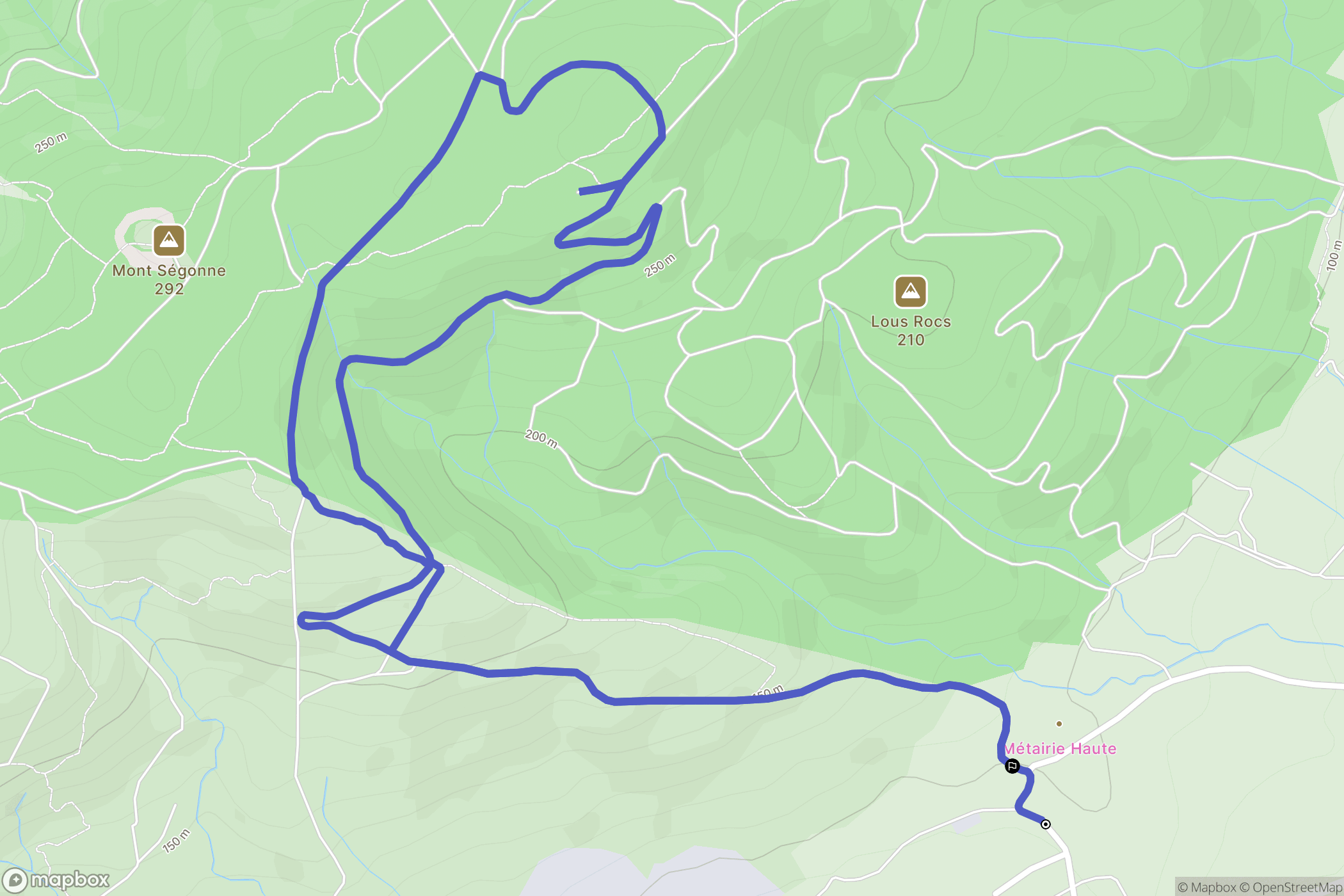 Pouzols-Minervois : carte du parcours de randonnée - France