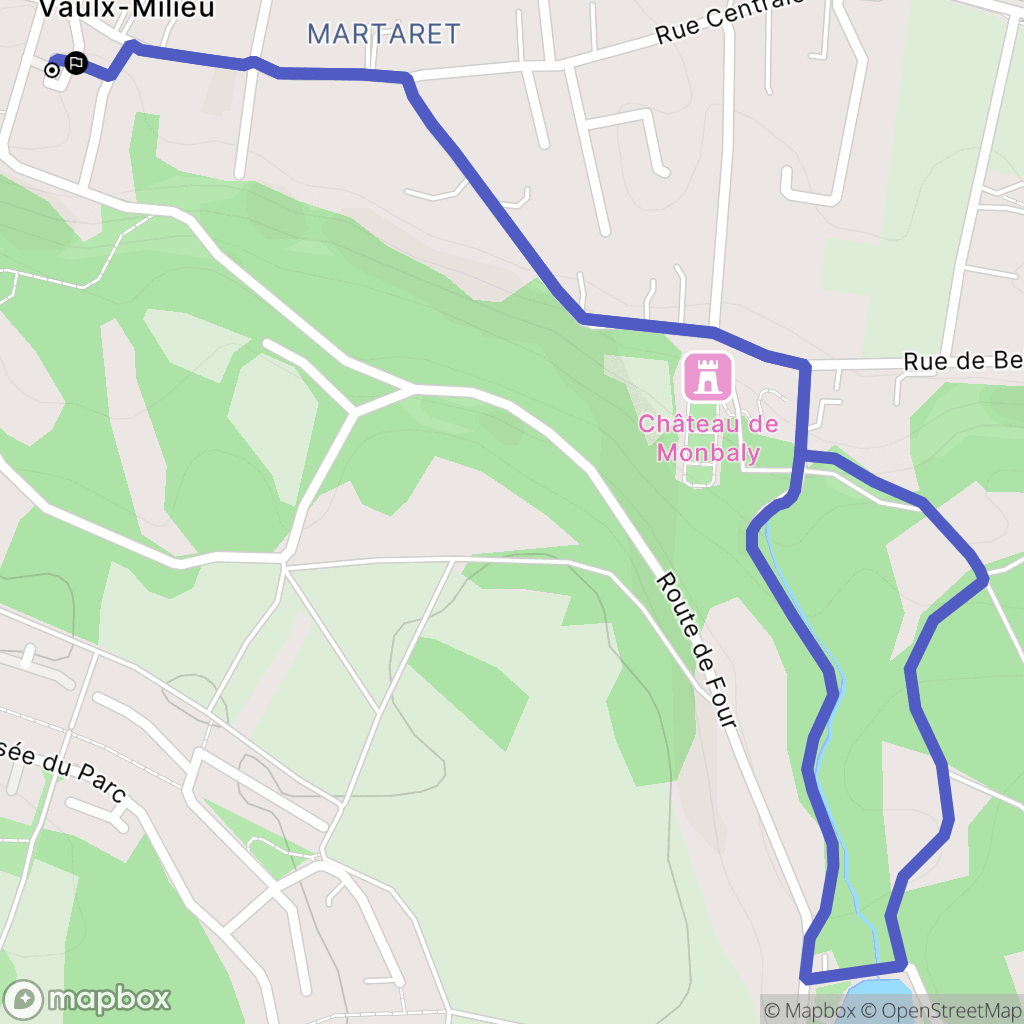 Vaulx-Milieu : carte du parcours de randonnée - France