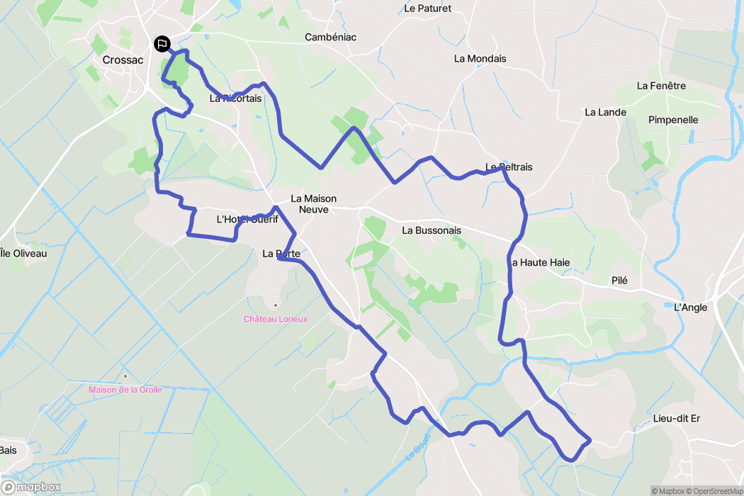 Crossac : carte du parcours de randonnée - France