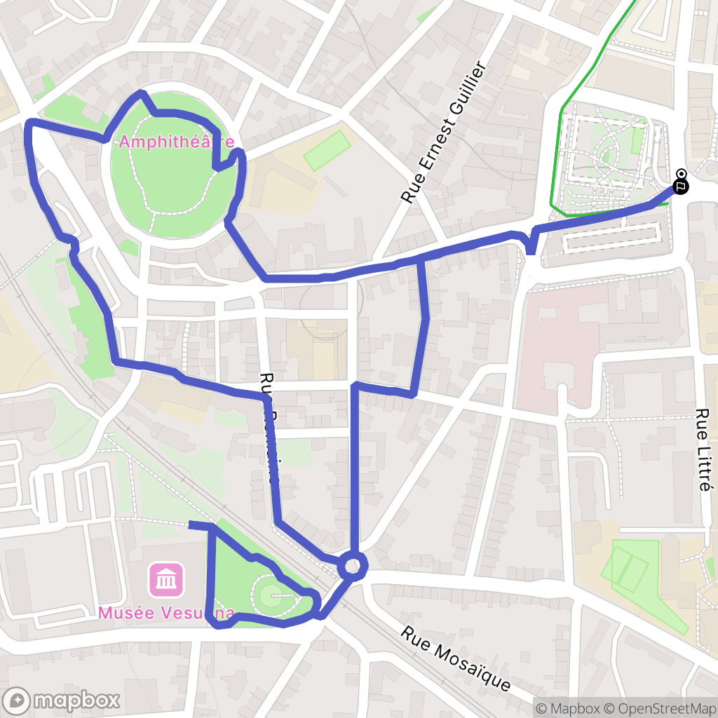 Périgueux : carte du parcours de randonnée - France